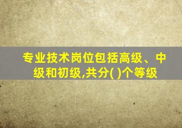 专业技术岗位包括高级、中级和初级,共分( )个等级